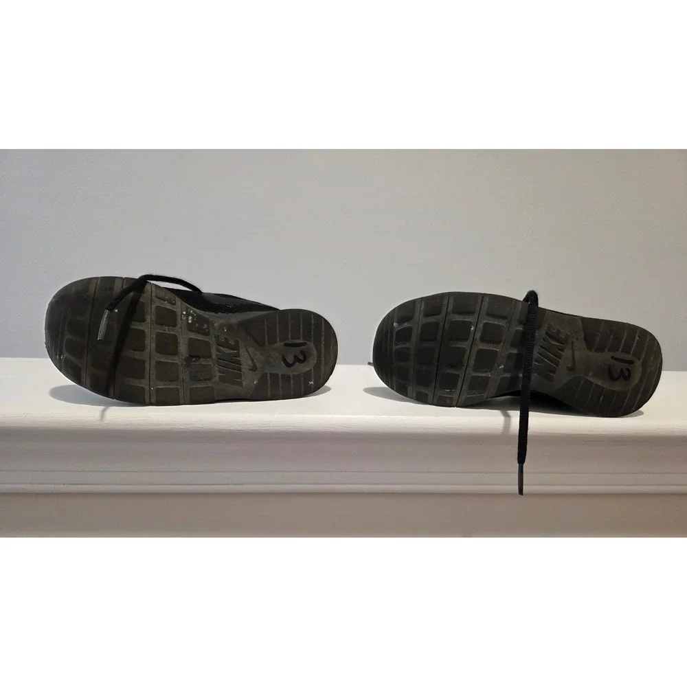 Kid's Nike Tanjun Shoes Black Black Mesh Athletic Sneakers Size 13C Low Top